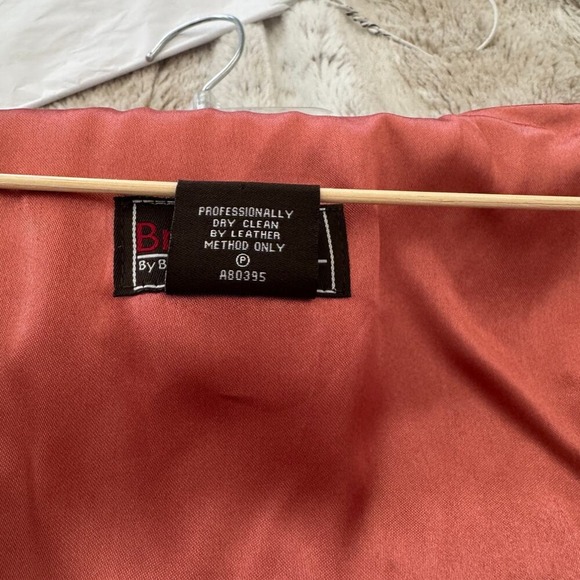 Vintage Leather Blazer Jacket Textured Size S Bradley Bayou Coral Pink - Picture 8 of 9